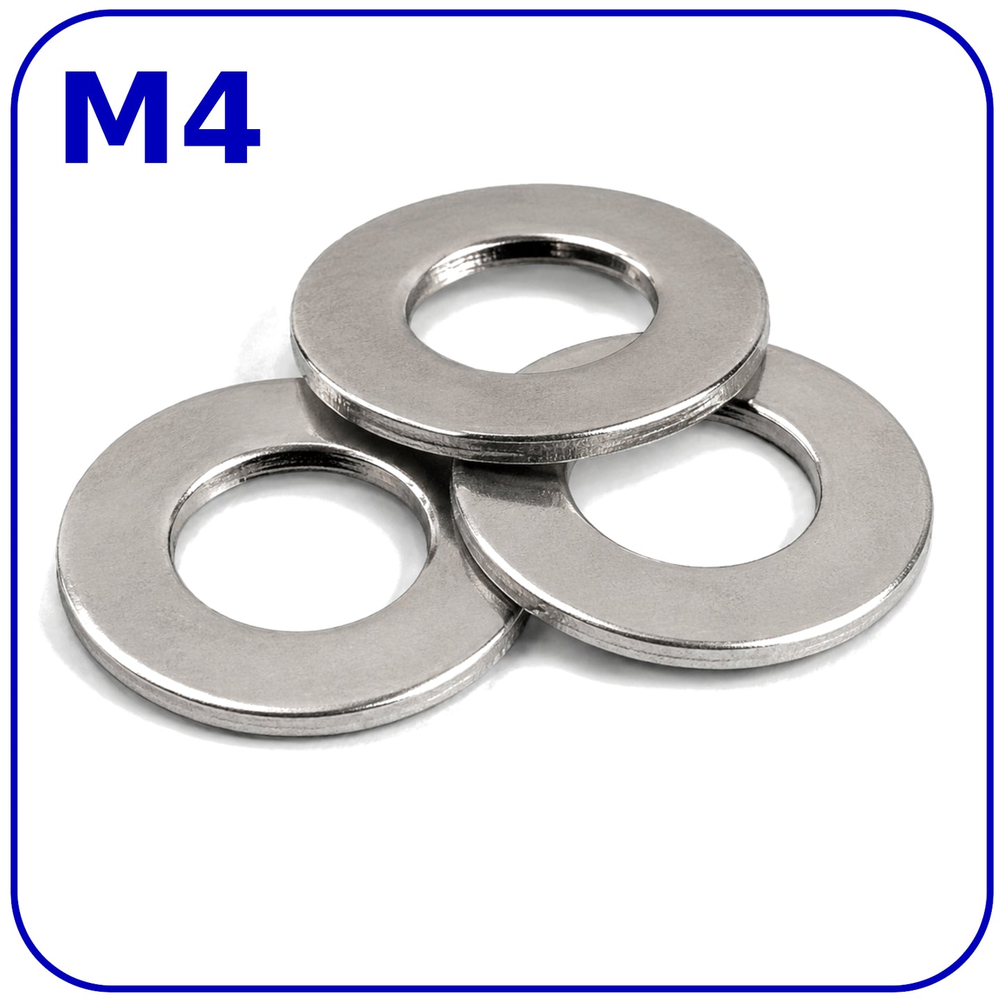 M4 Form A Washers Flat Zinc Plated Steel DIN 125