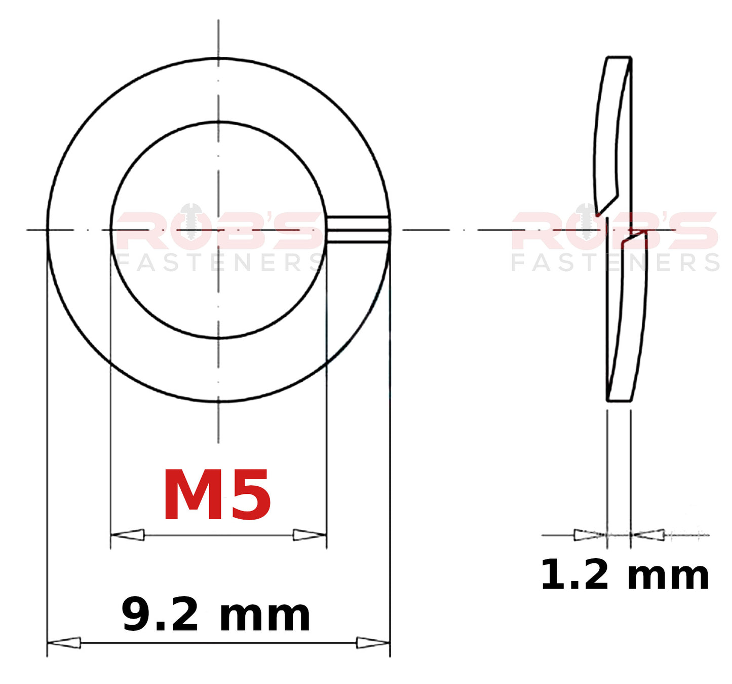 M5 Spring Washers Rectangular Lock Zinc Plated DIN 127