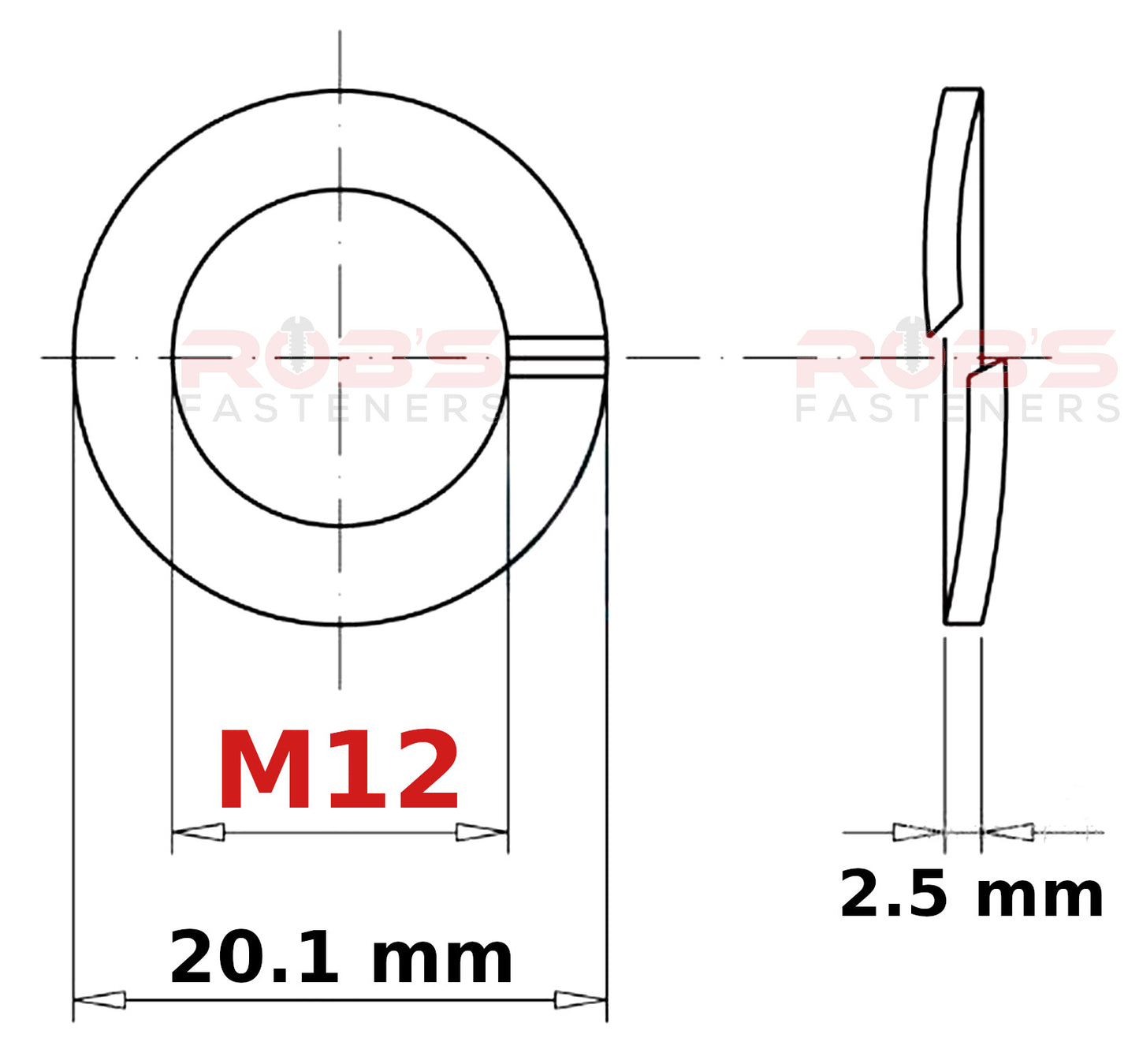 M12 Spring Washers Rectangular Lock Zinc Plated DIN 127