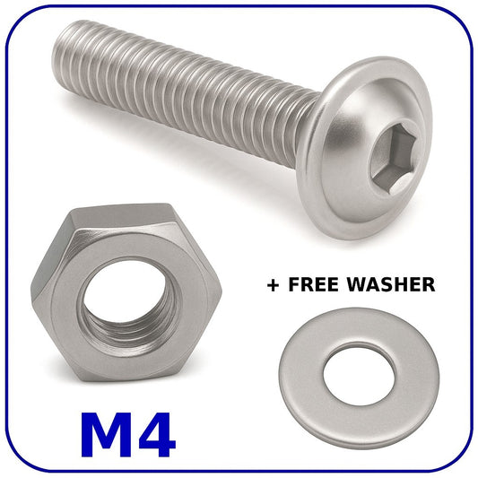 Flange Machine Screws M4 Nuts Washers Bolts Socket Head Flanged Allen Zinc