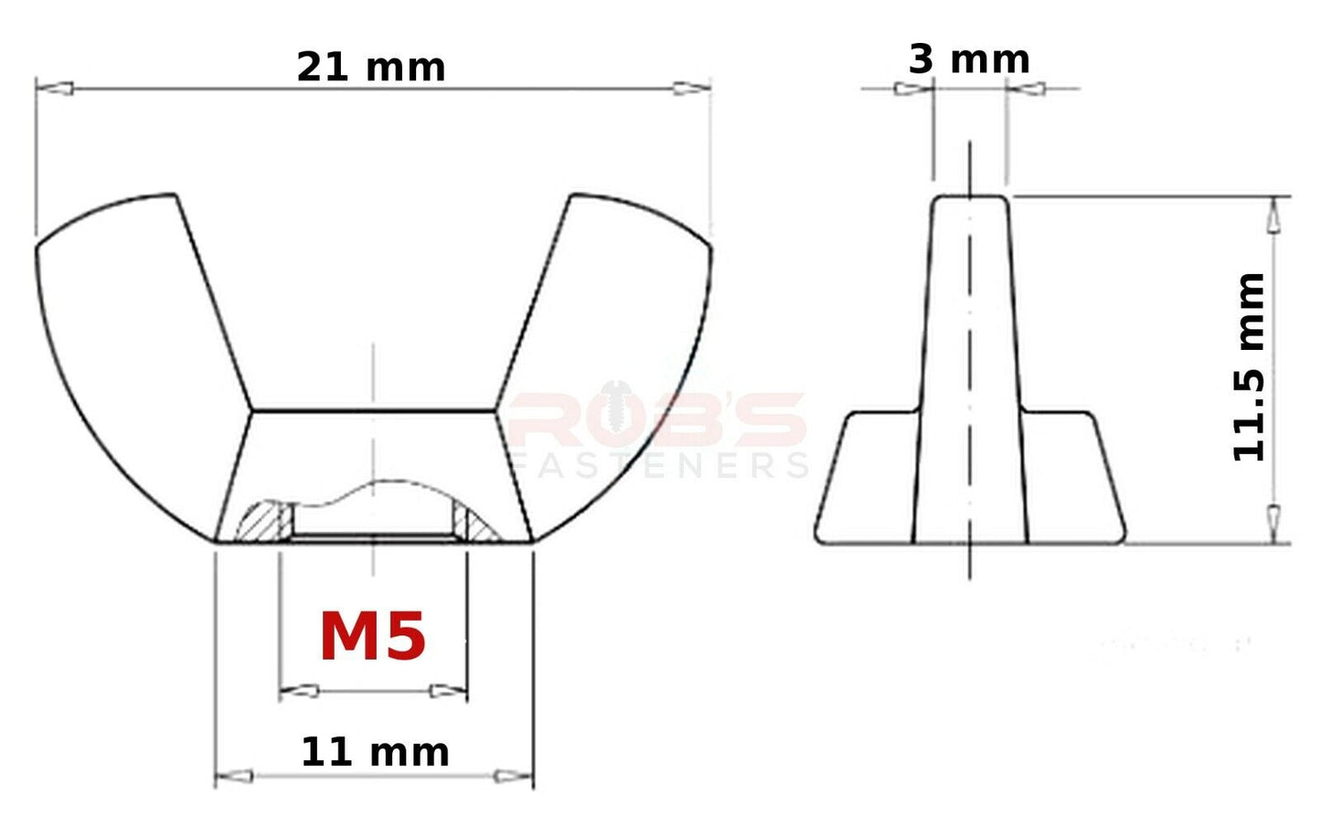 M5 (5mm) NUTS WING DIN 315