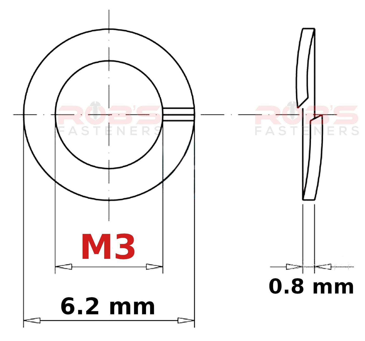 M3 Spring Washers Rectangular Lock Zinc Plated DIN 127