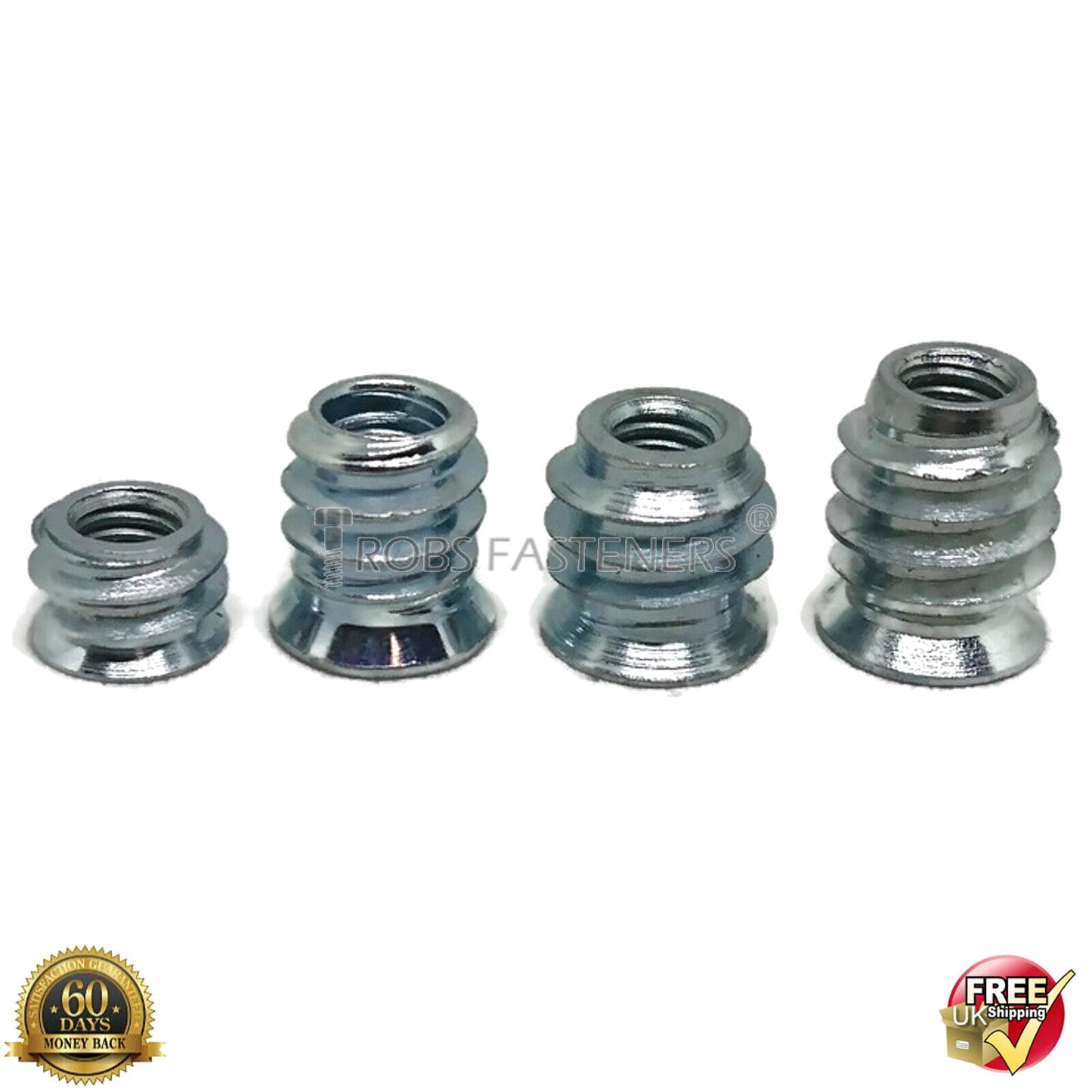 M6 WOOD INSERT NUTS FURNITURE FIXING SCREWS HEX DRIVE METRIC THREAD TYPE A
