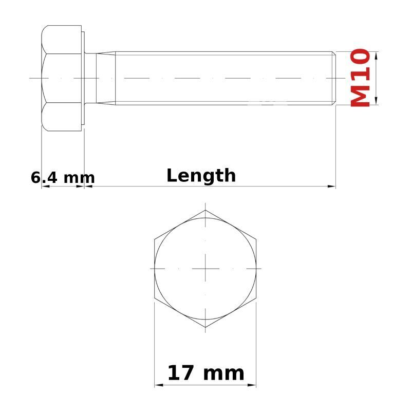 M10 BOLTS AND NUTS FULLY THREADED
