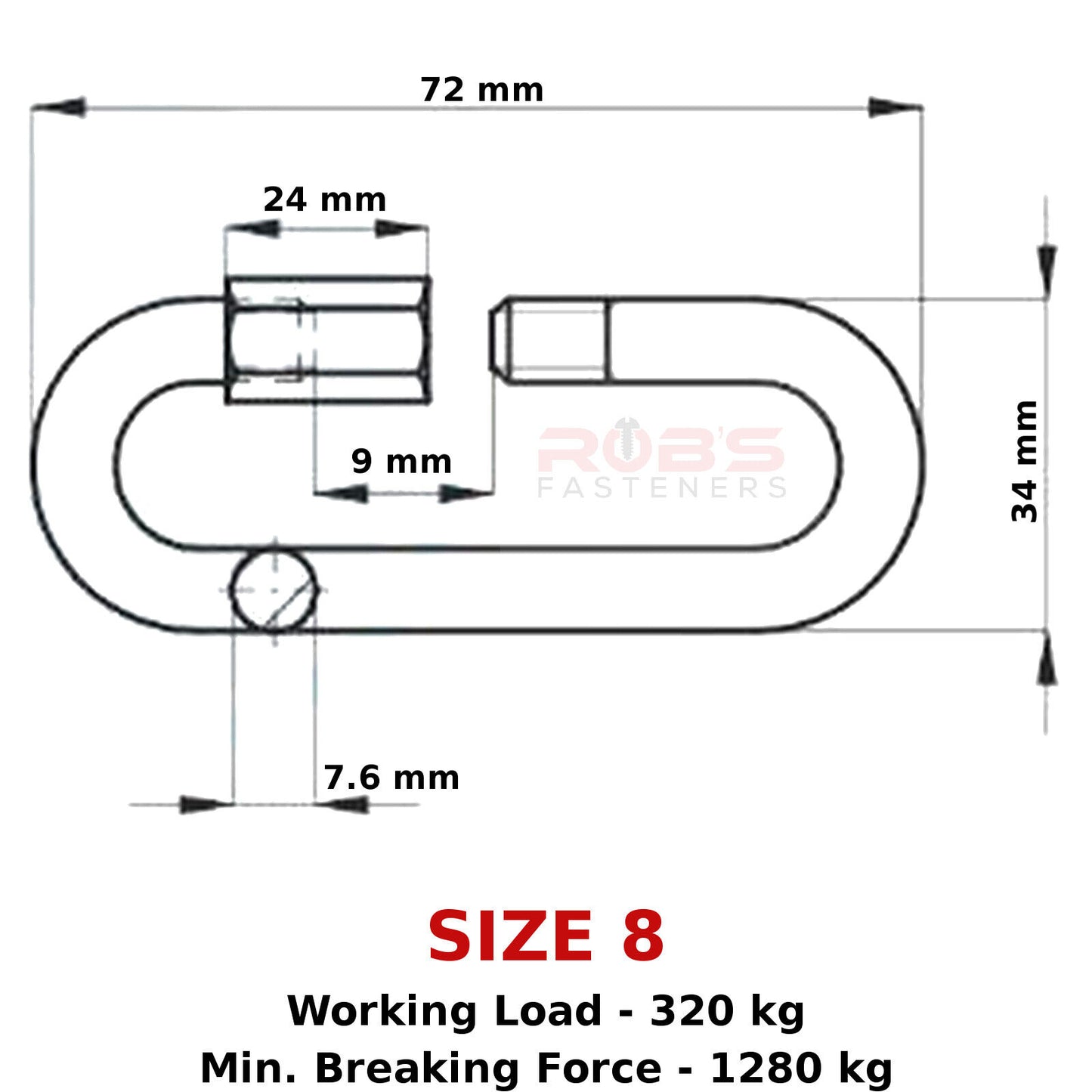 Quick Repair Link Chain Extend Screw Lock Fastener Carabiner Rope Hook