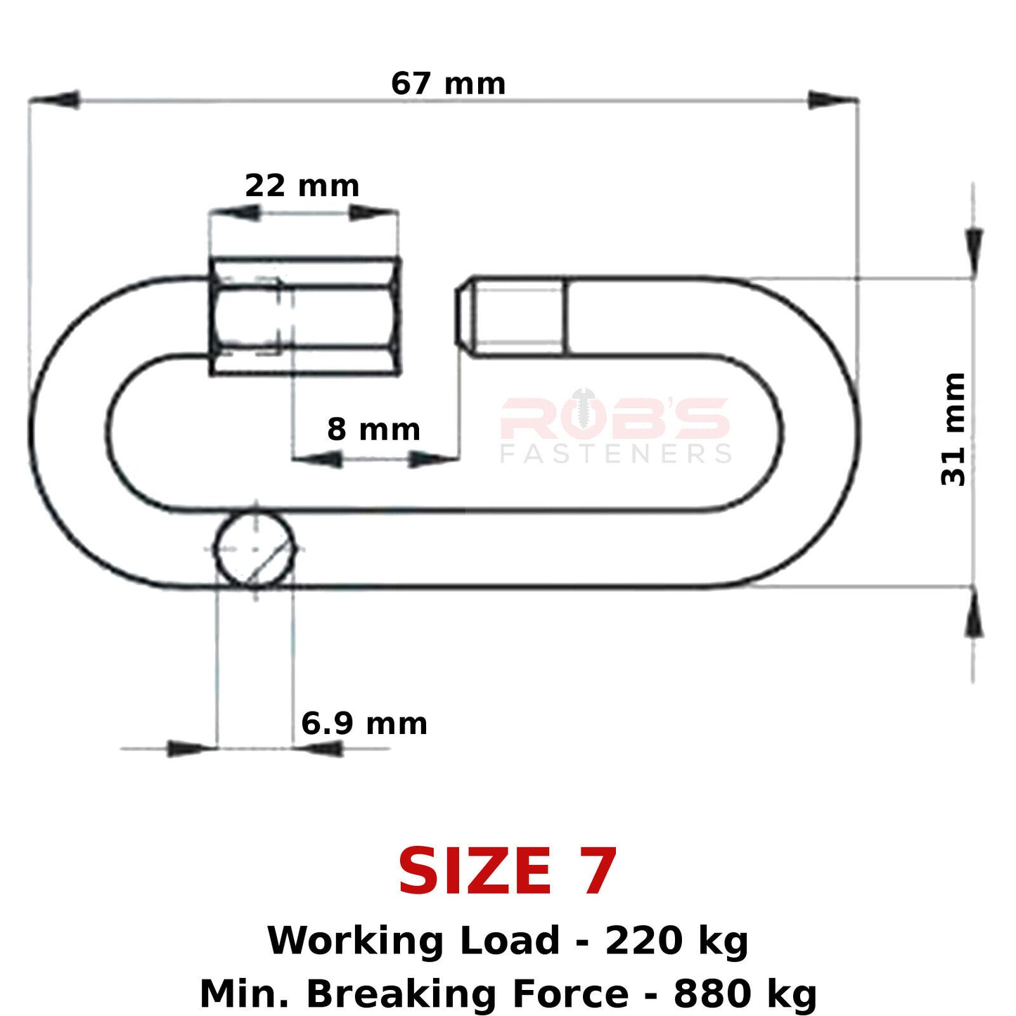 Quick Repair Link Chain Extend Screw Lock Fastener Carabiner Rope Hook
