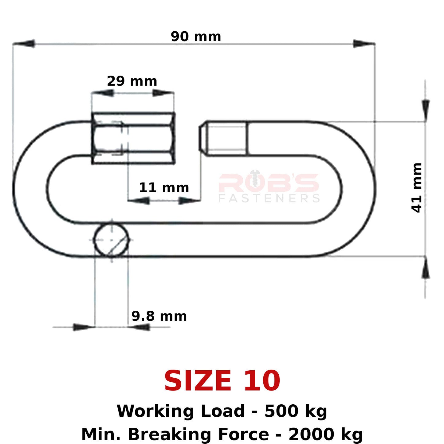 Quick Repair Link Chain Extend Screw Lock Fastener Carabiner Rope Hook