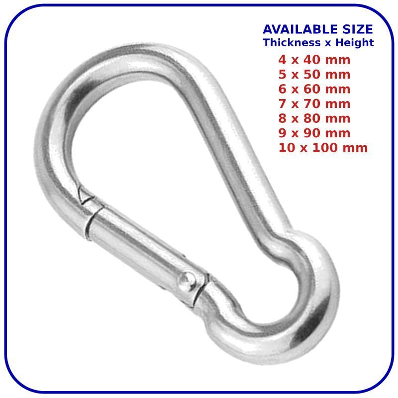 Carabiner Clip 10 mm Snap Hook Spring Karabiner Clips Locking Carbin