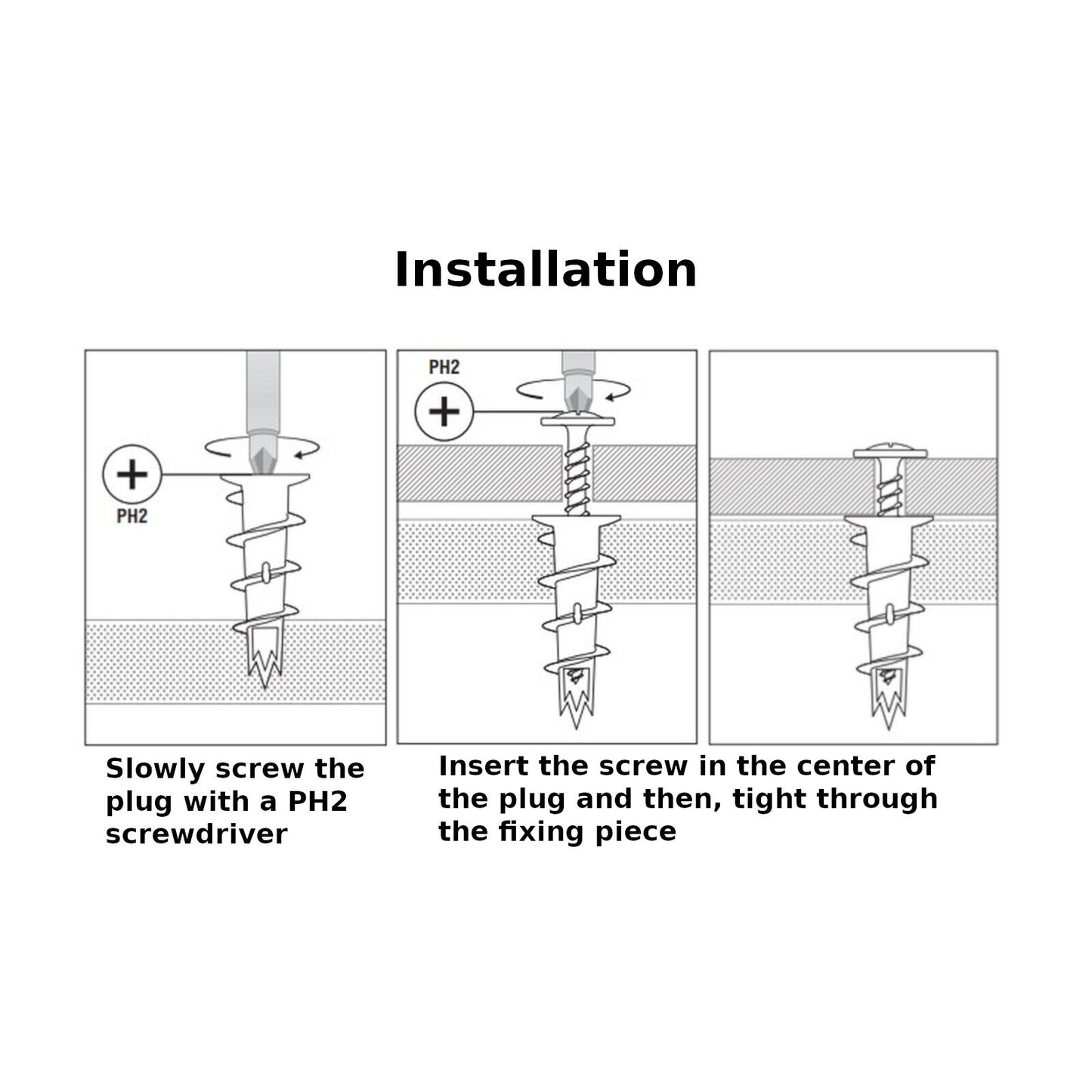 PLASTERBOARD FIXINGS WITH SCREWS DRYWALL SELF DRILL PLUG CAVITY WALL ANCHOR