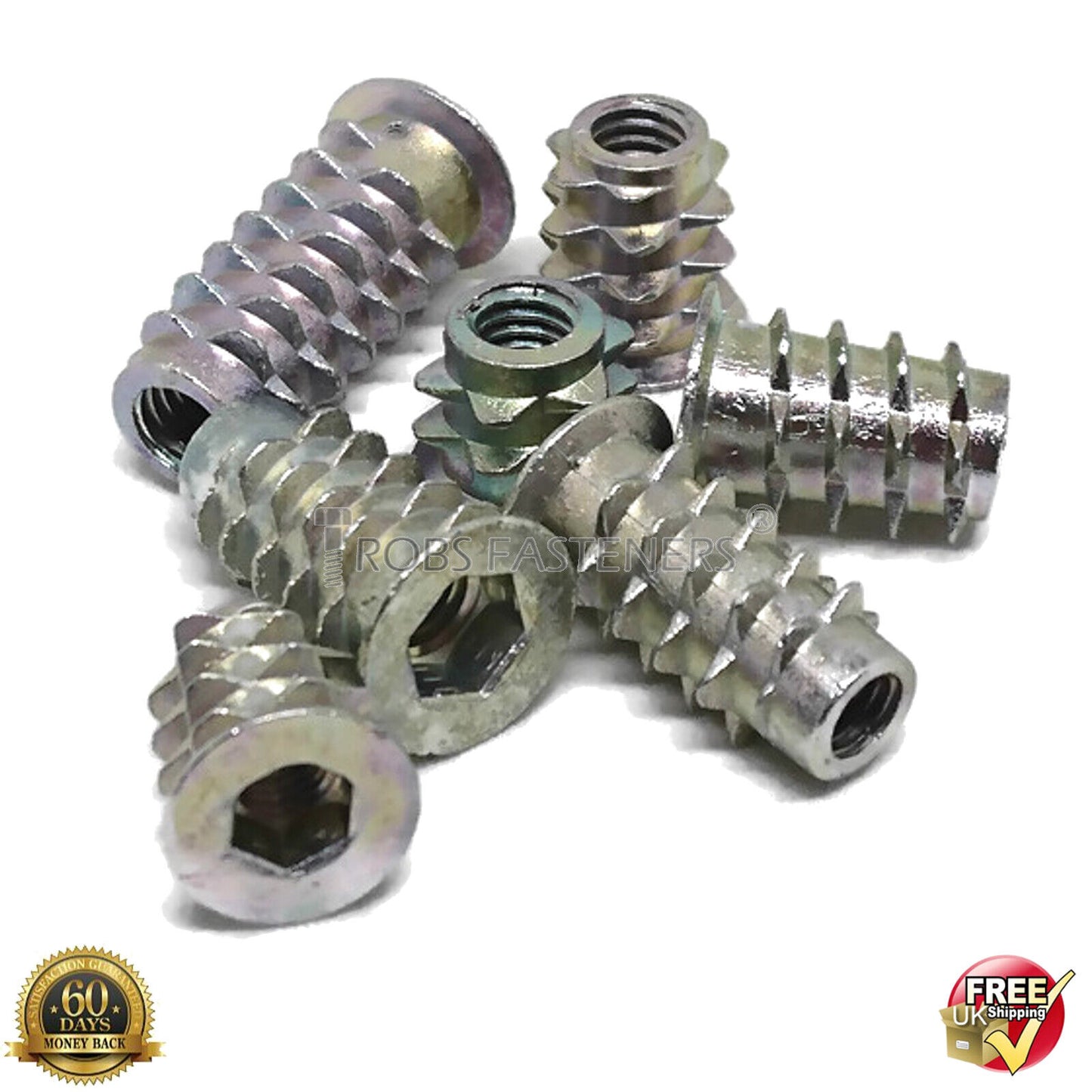 M4 M5 M6 M8 M10 Insert Nuts Threaded Furniture Fixing Hex Drive Metric Screws