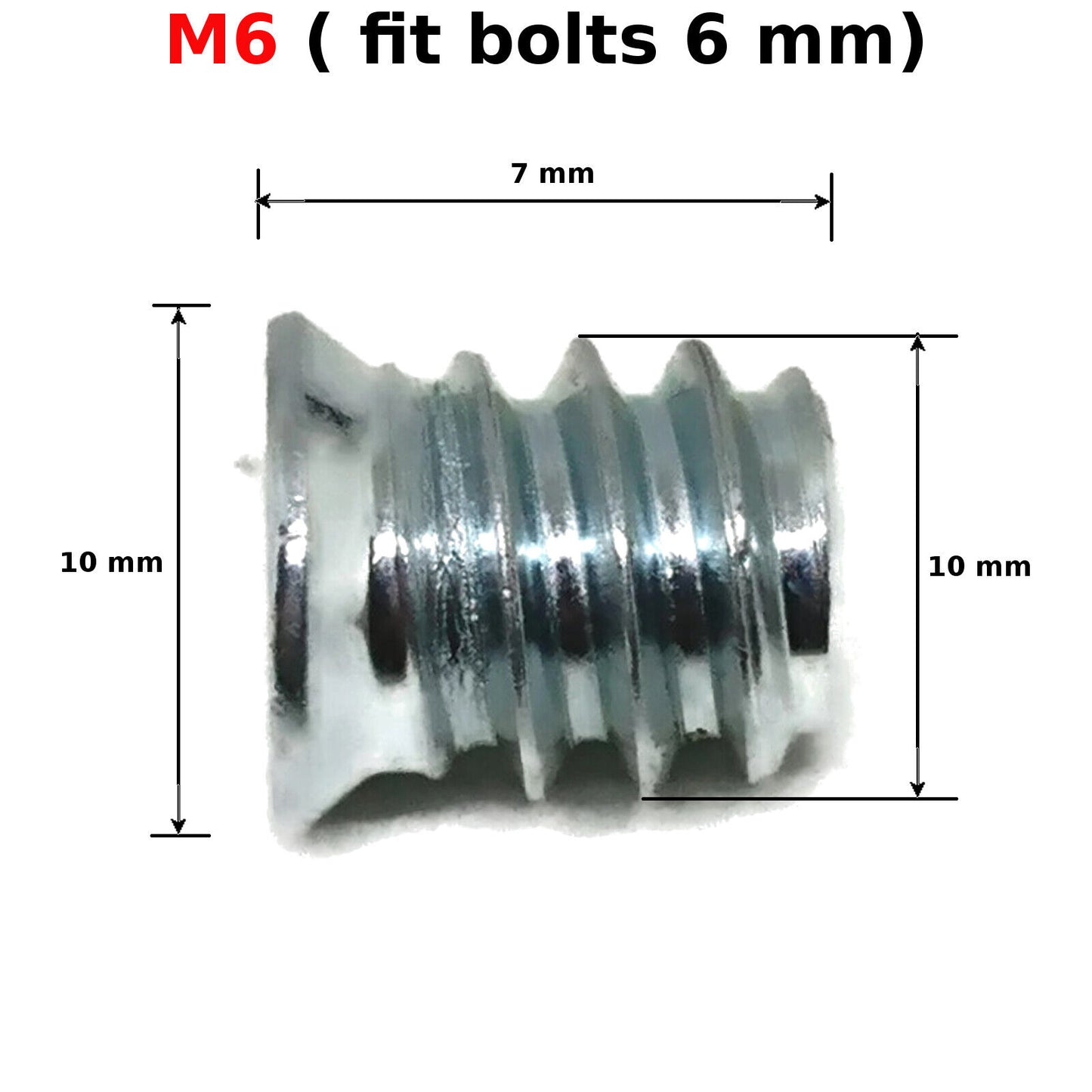 M6 WOOD INSERT NUTS FURNITURE FIXING SCREWS HEX DRIVE METRIC THREAD TYPE A