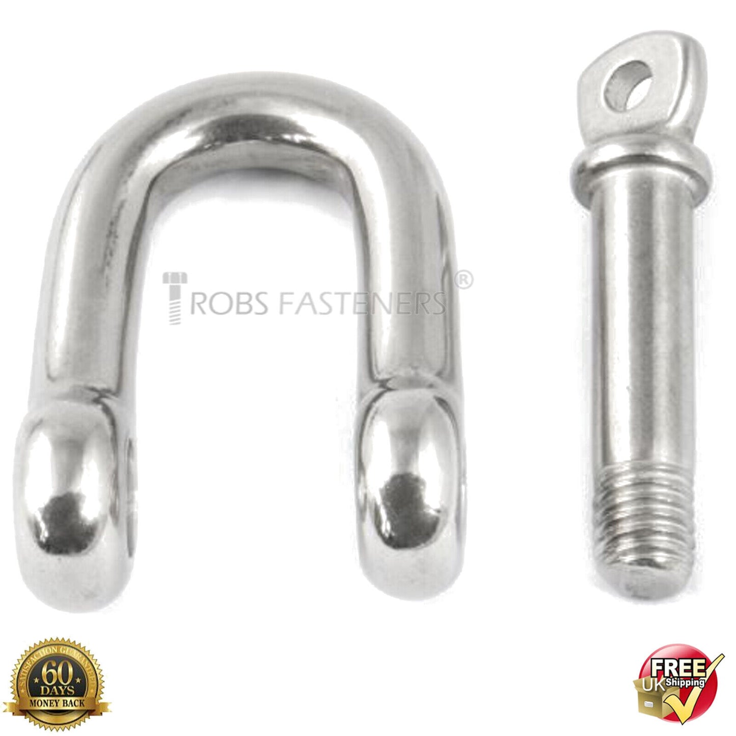 Dee Shackles 5 6 8 10 12 14 16 18 D Shackle Galvanised Steel Zinc Plated