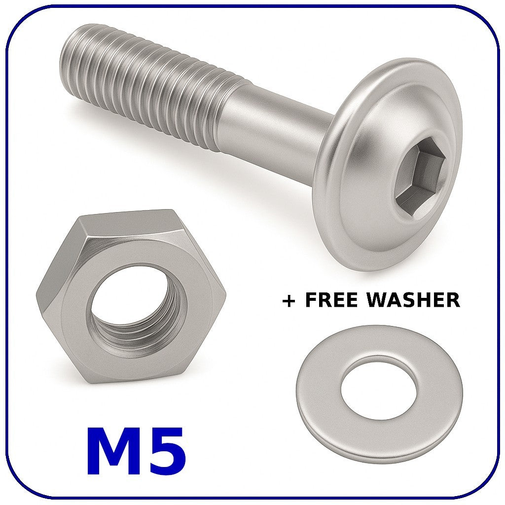 Flange Machine Screws M5 Nuts Washers Bolts Socket Head Flanged Allen Zinc
