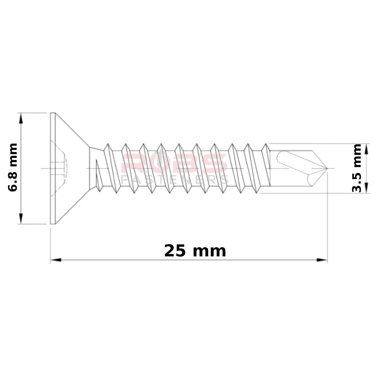 SELF DRILLING SCREWS ø 3.5mm COUNTERSUNK SELF-DRILL