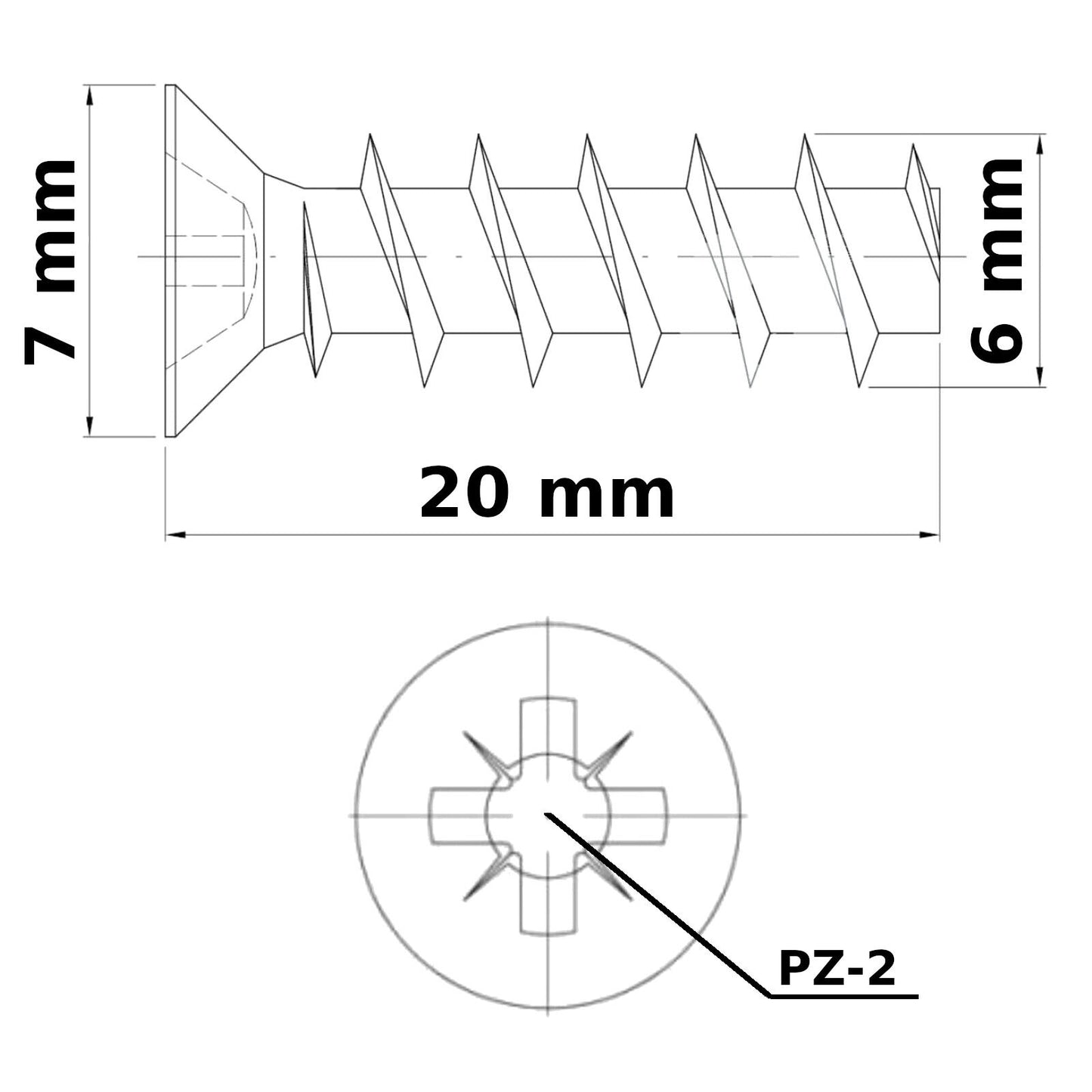M6 6mm x 20mm FURNITURE SCREWS MOUNTING DRAW RUNNERS HINGES FLAT HEAD EURO SCREW