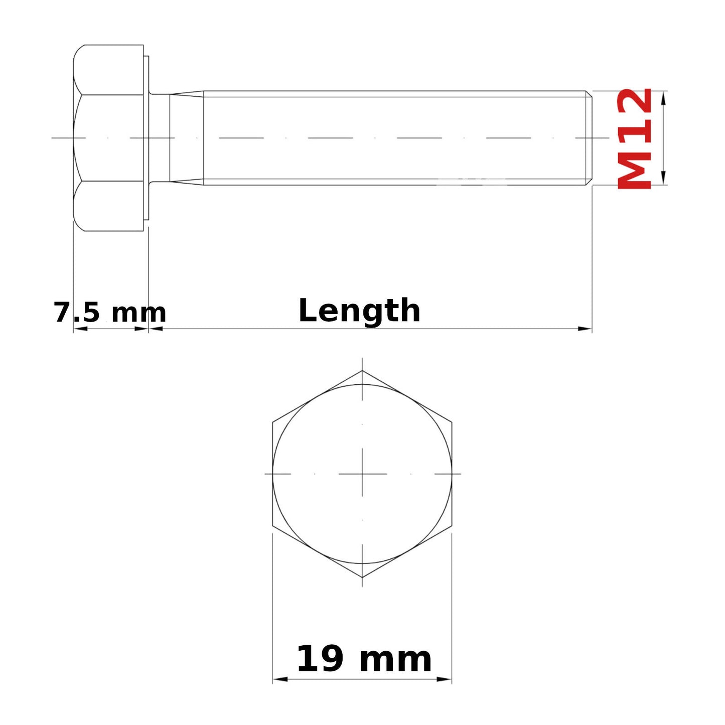 M12 (ø 12mm) SETSCREWS FULLY THREADED + NUTS & FREE WASHERS