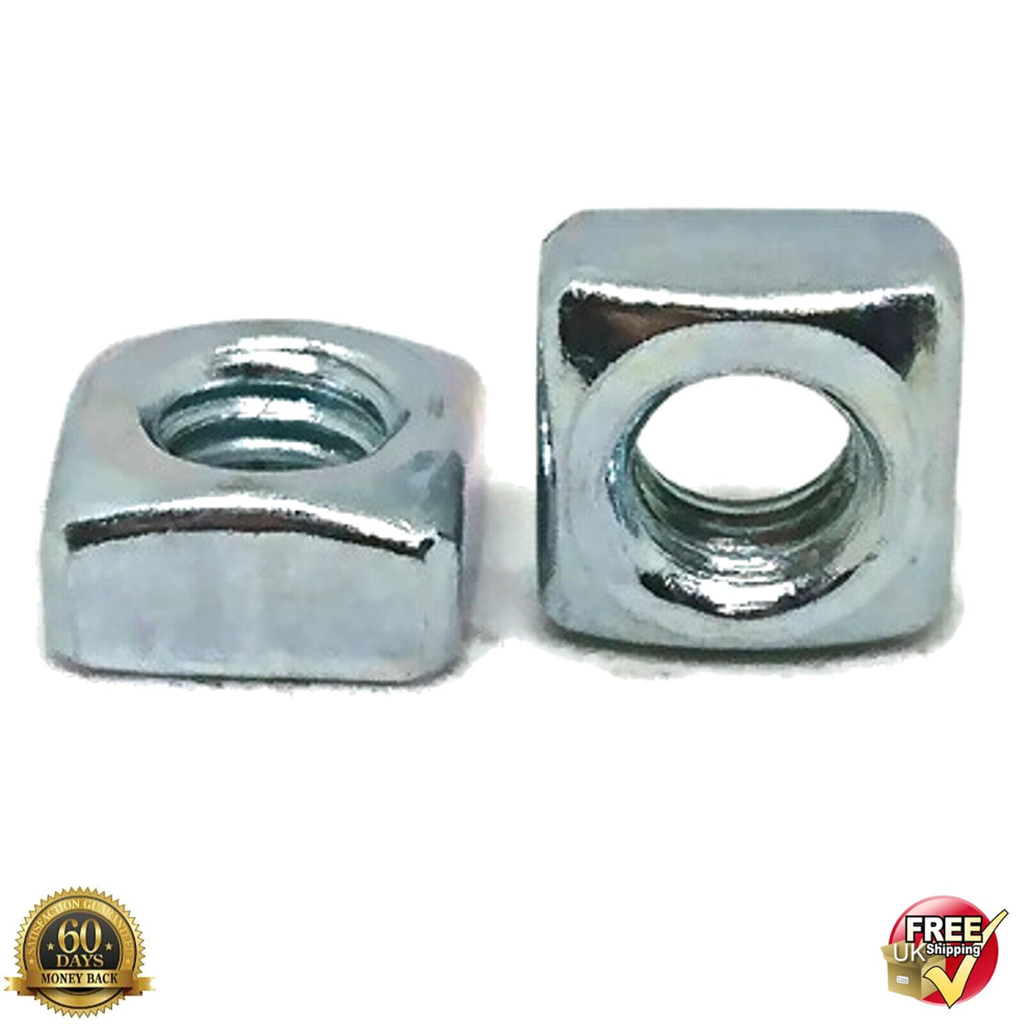 SQUARE NUTS M5 M6 M8 NUT METRIC THREAD BRIGHT ZINC PLATED DIN 567