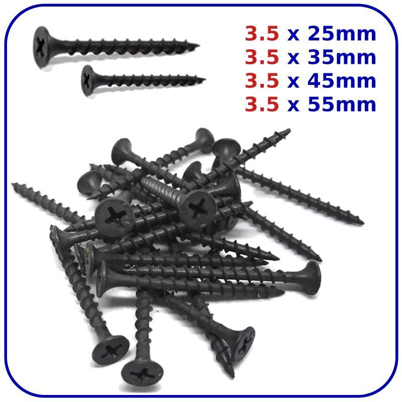 3.5mm Drywall Screws Plasterboard Screw Bugle Head Coarse Thread Black Phosphate