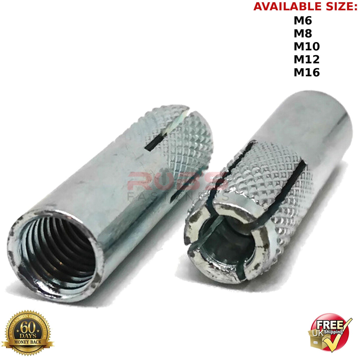 M12 DROP IN ANCHOR MASONRY BRICK CONCRETE ANCHORS METRIC UNIVERSAL FIT BOLT 12mm