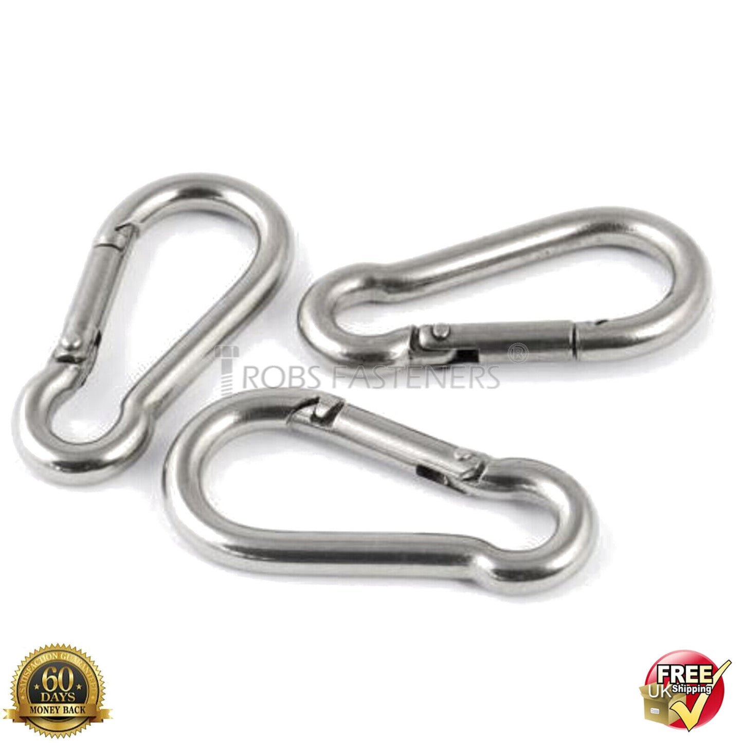 Carabiner Clip Snap Hook Spring Karabiner Clips Locking Carbin 4,5,6,7,8,9,10 mm