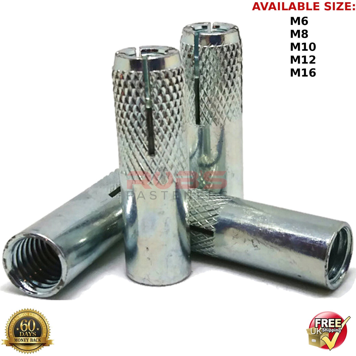 M12 DROP IN ANCHOR MASONRY BRICK CONCRETE ANCHORS METRIC UNIVERSAL FIT BOLT 12mm