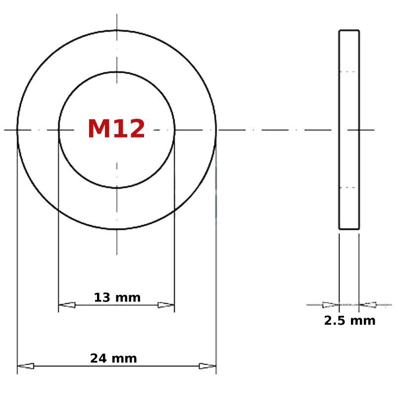 M12 (ø 12mm) SETSCREWS FULLY THREADED + NUTS & FREE WASHERS
