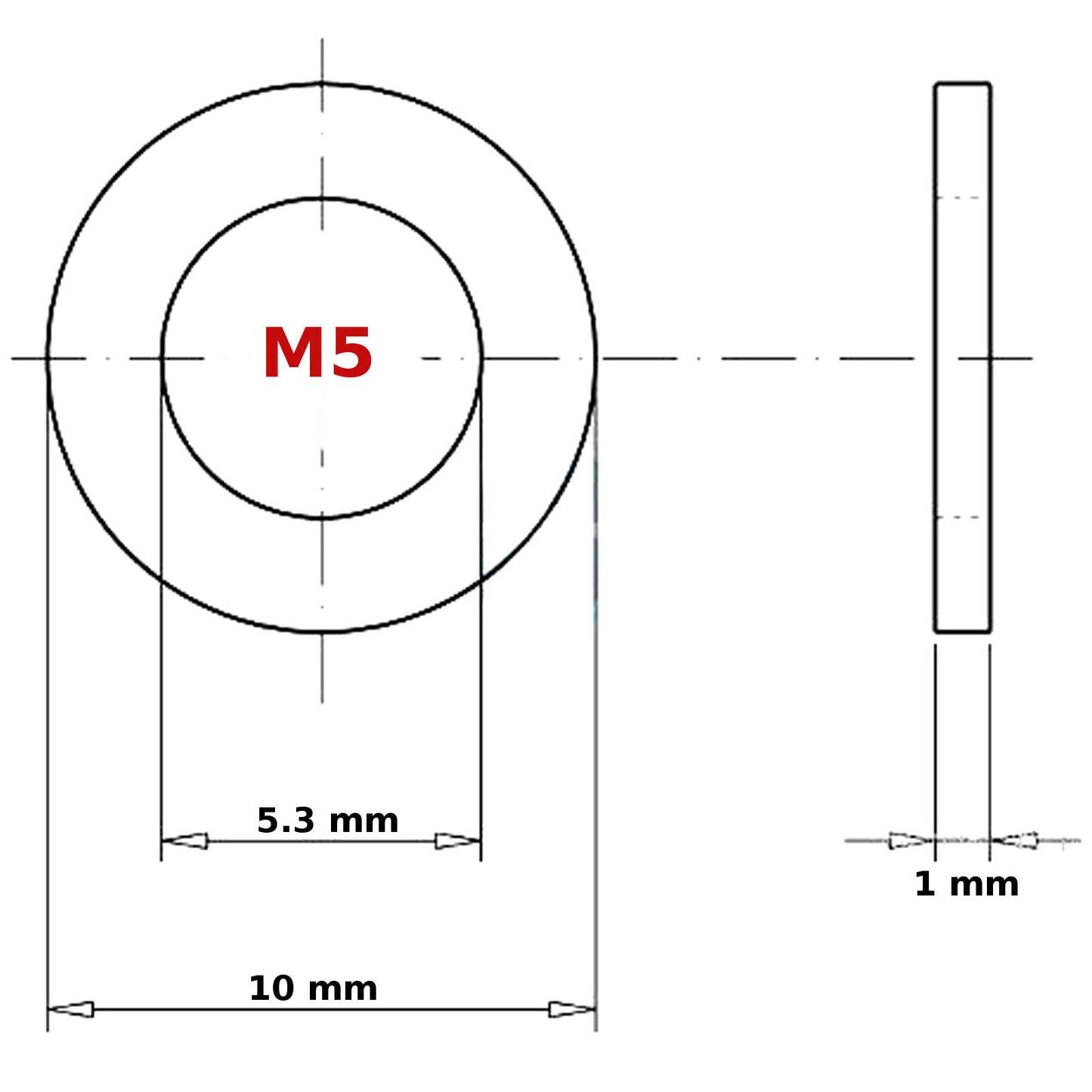 M5 FORM A WASHERS ZINC PLATED DIN 125