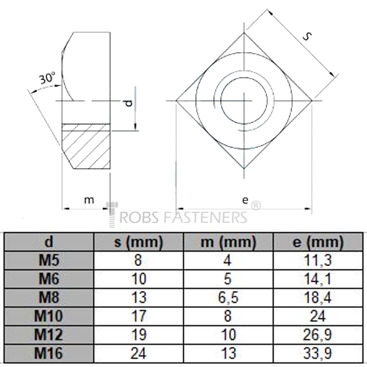 SQUARE NUTS M5 M6 M8 NUT METRIC THREAD BRIGHT ZINC PLATED DIN 567