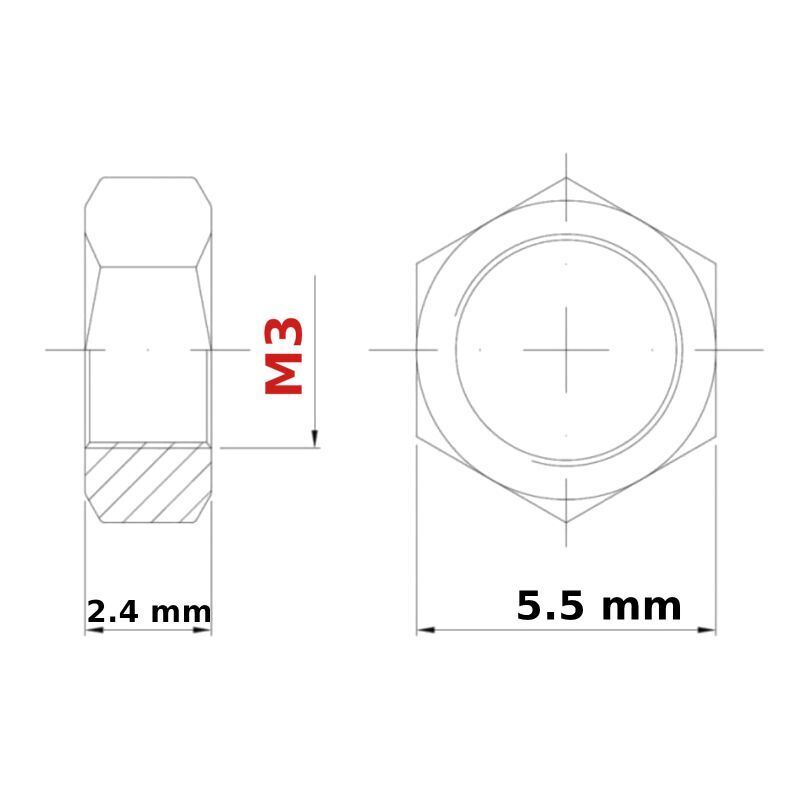 M3 (ø 3mm) SETSCREWS FULLY THREADED + NUTS & FREE WASHERS