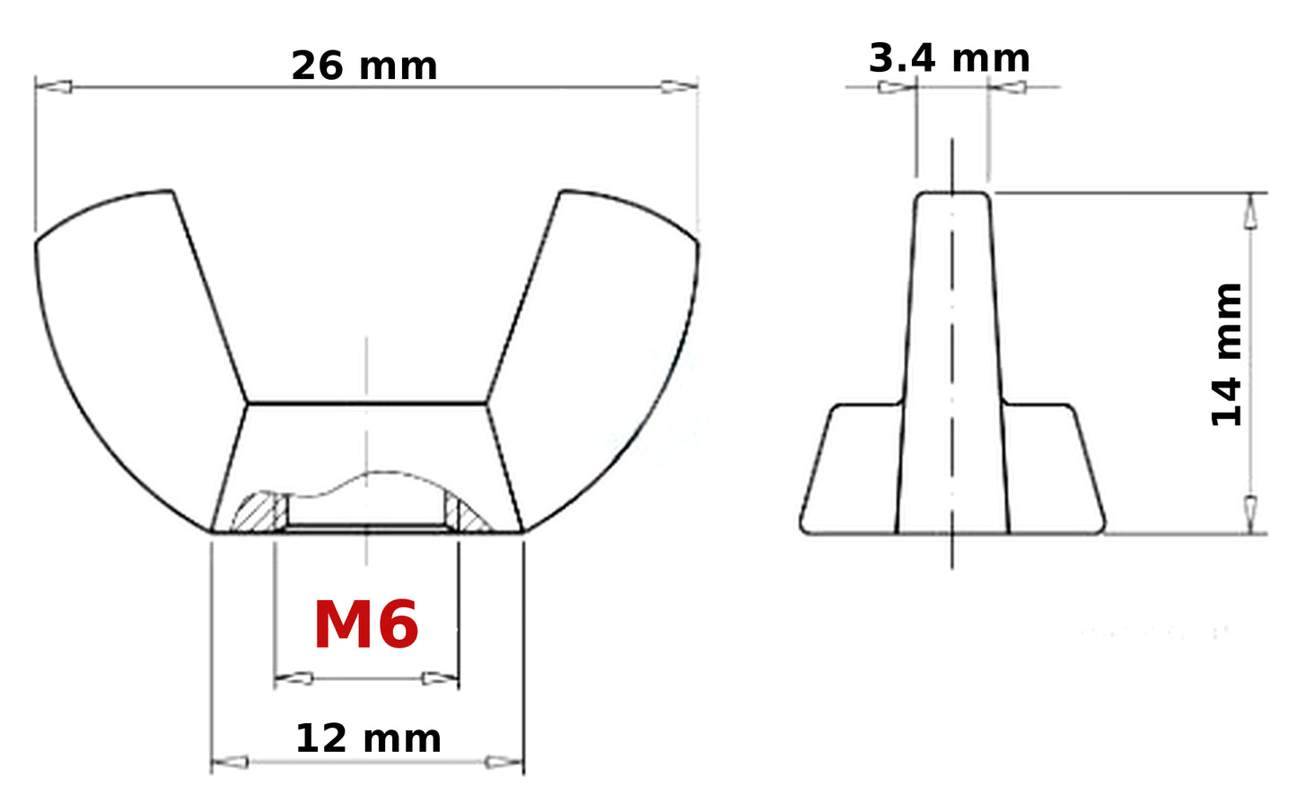 M6 (6mm) NUTS WING DIN 315