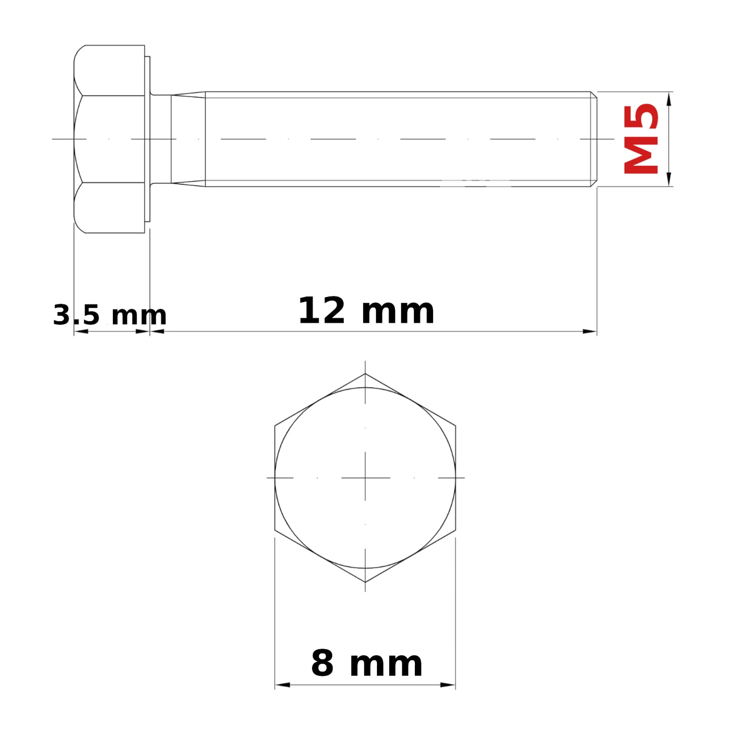 M5 HEX HEAD SETSCREWS FULLY THREADED DIN 933