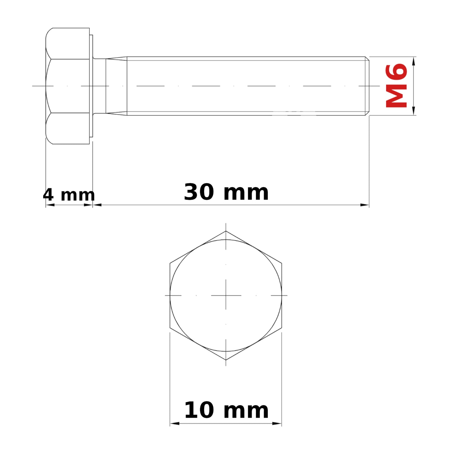 M6 HEX HEAD SETSCREWS FULLY THREADED DIN 933