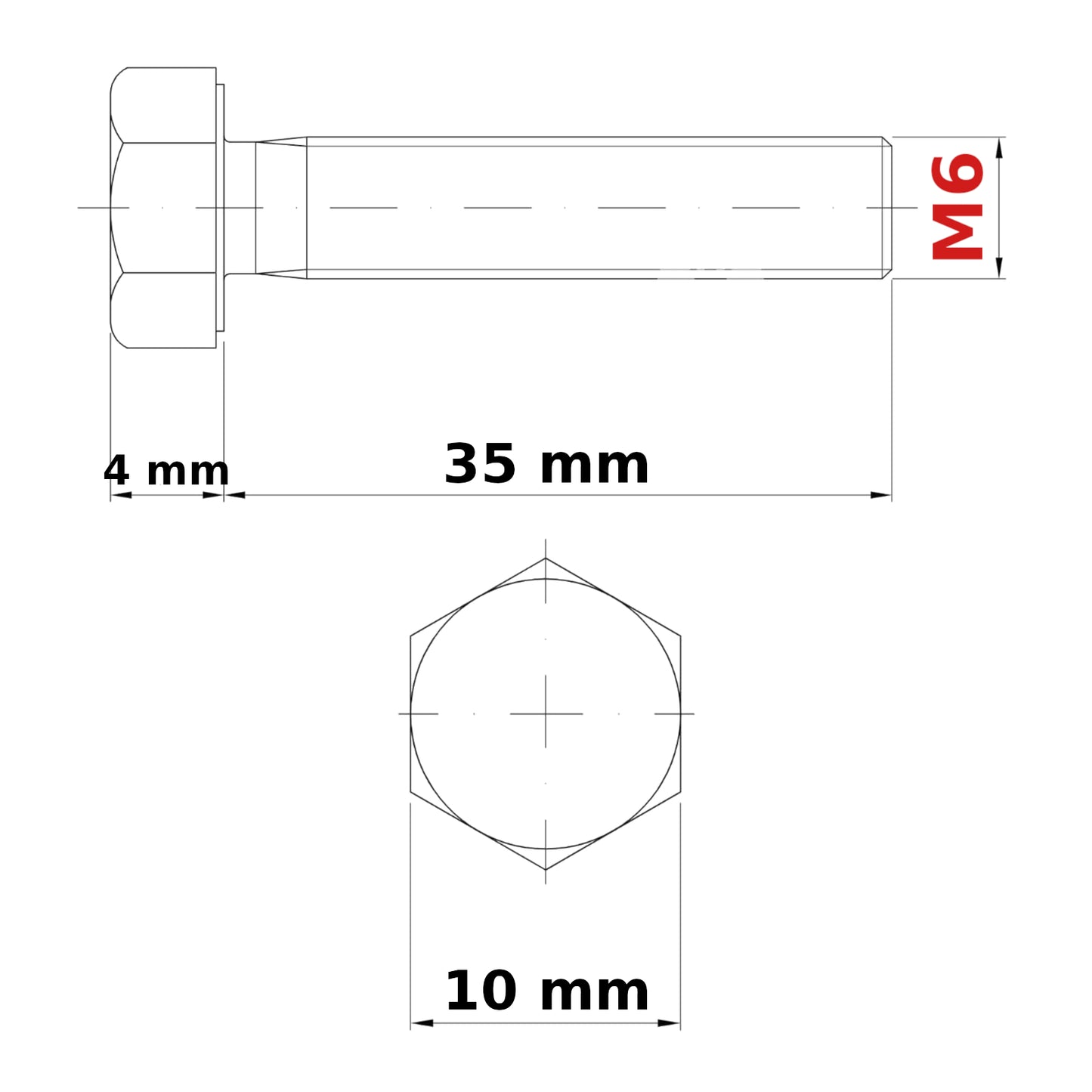 M6 HEX HEAD SETSCREWS FULLY THREADED DIN 933