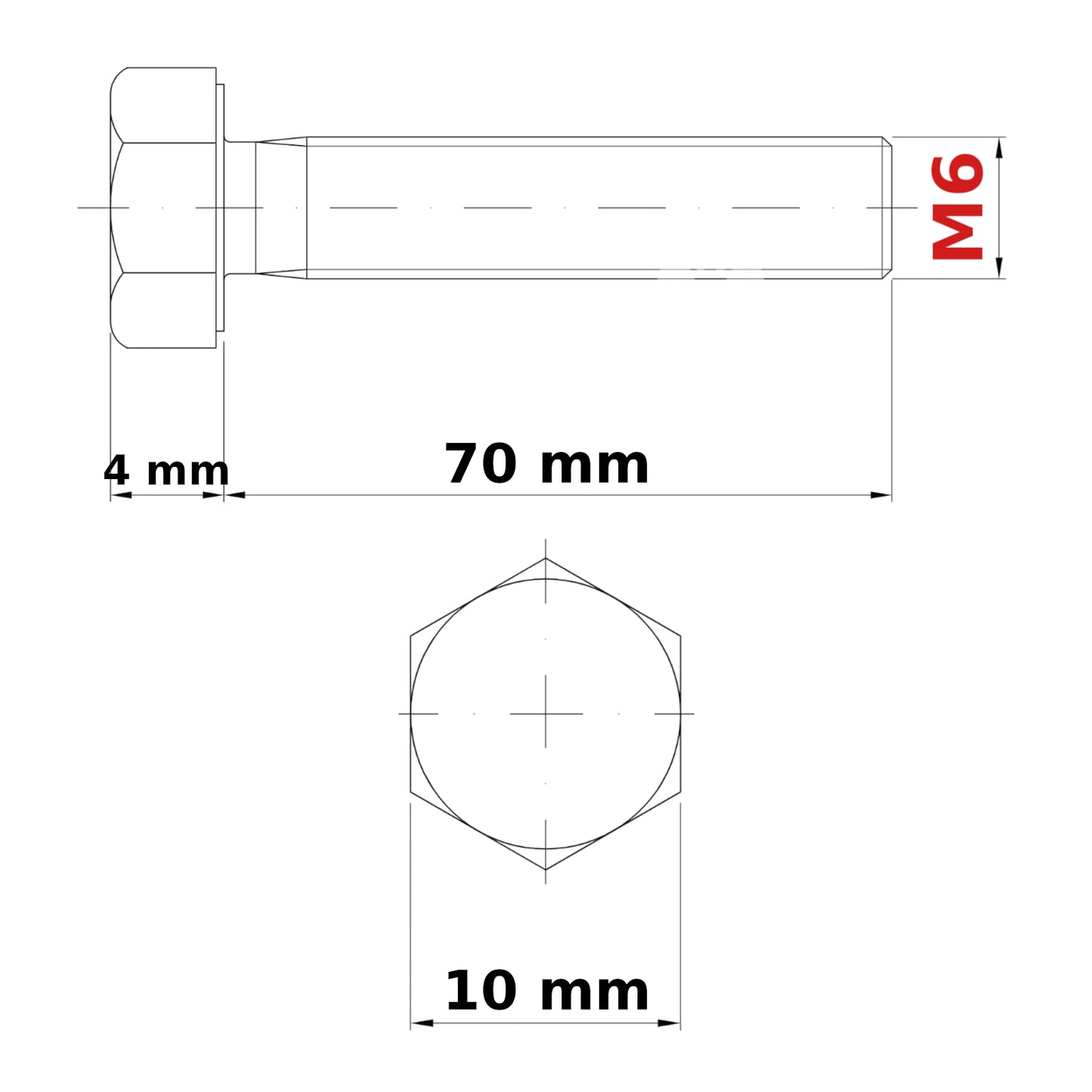 M6 HEX HEAD SETSCREWS FULLY THREADED DIN 933