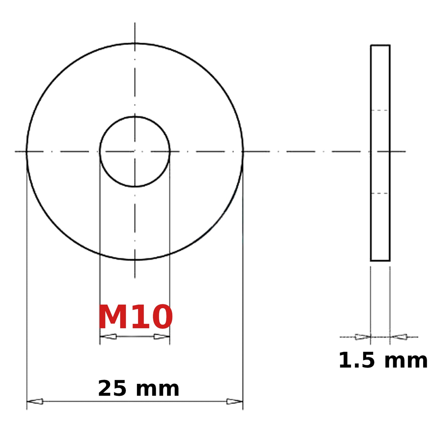M10 REPAIR WASHERS PENNY MUDGUARD LARGE WIDE ZINC PLATED