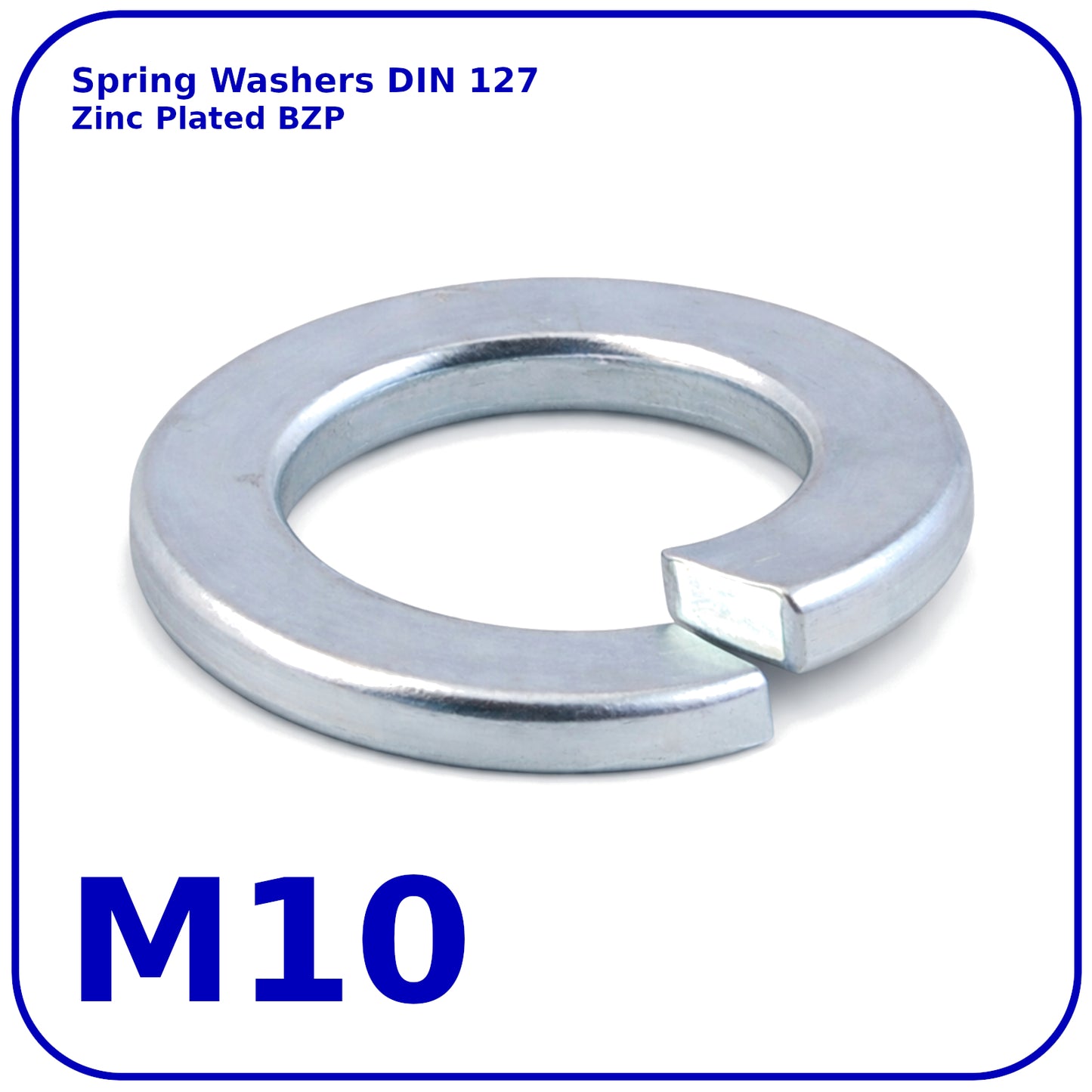 M10 Spring Washers Rectangular Lock Zinc Plated DIN 127