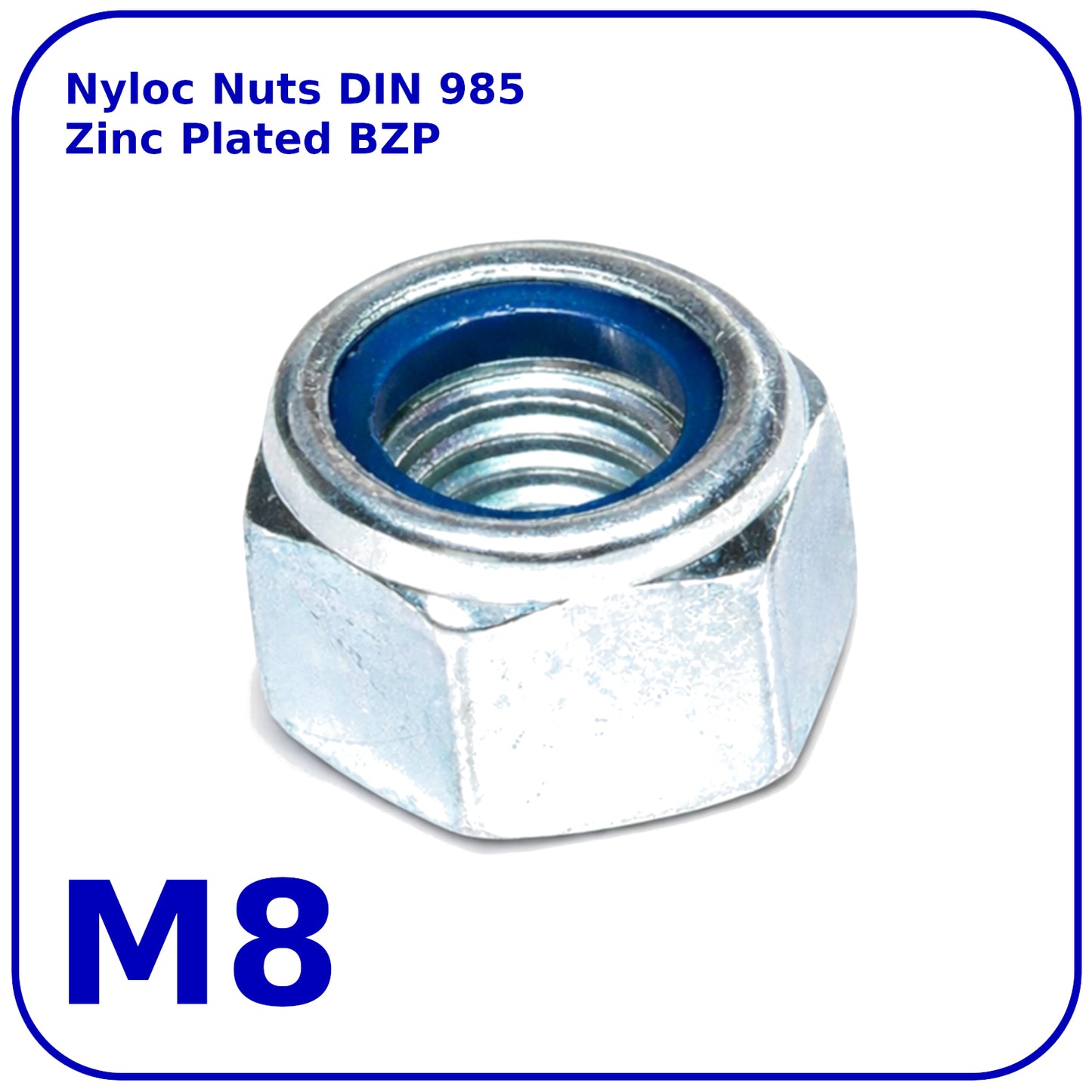 M8 NUTS NYLON INSERT DIN 985