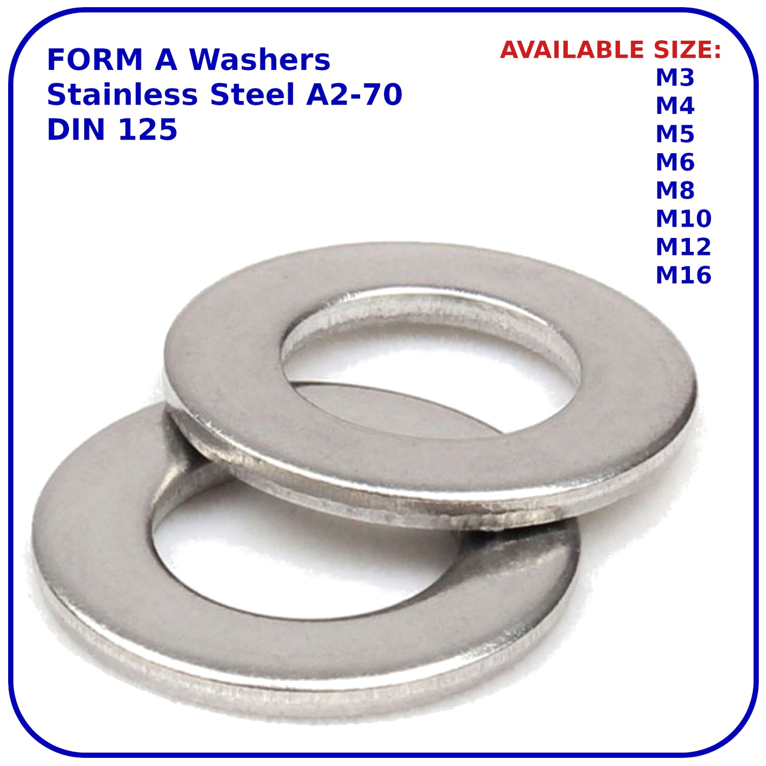 Washers FORM A Stainless Steel