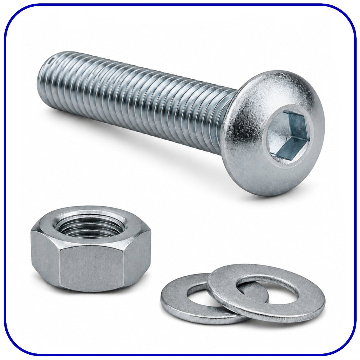 Machine Screws BUTTON HEAD Zinc Plated Set
