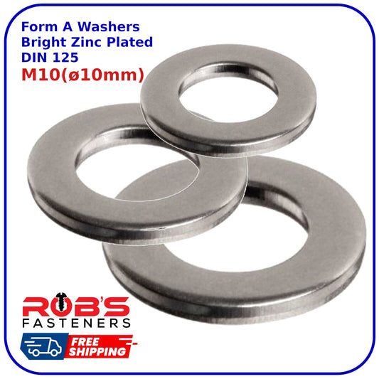 Washers Form A Stainless Steel Flat A2 DIN 125 Anti-Corrosion Round Washer M10