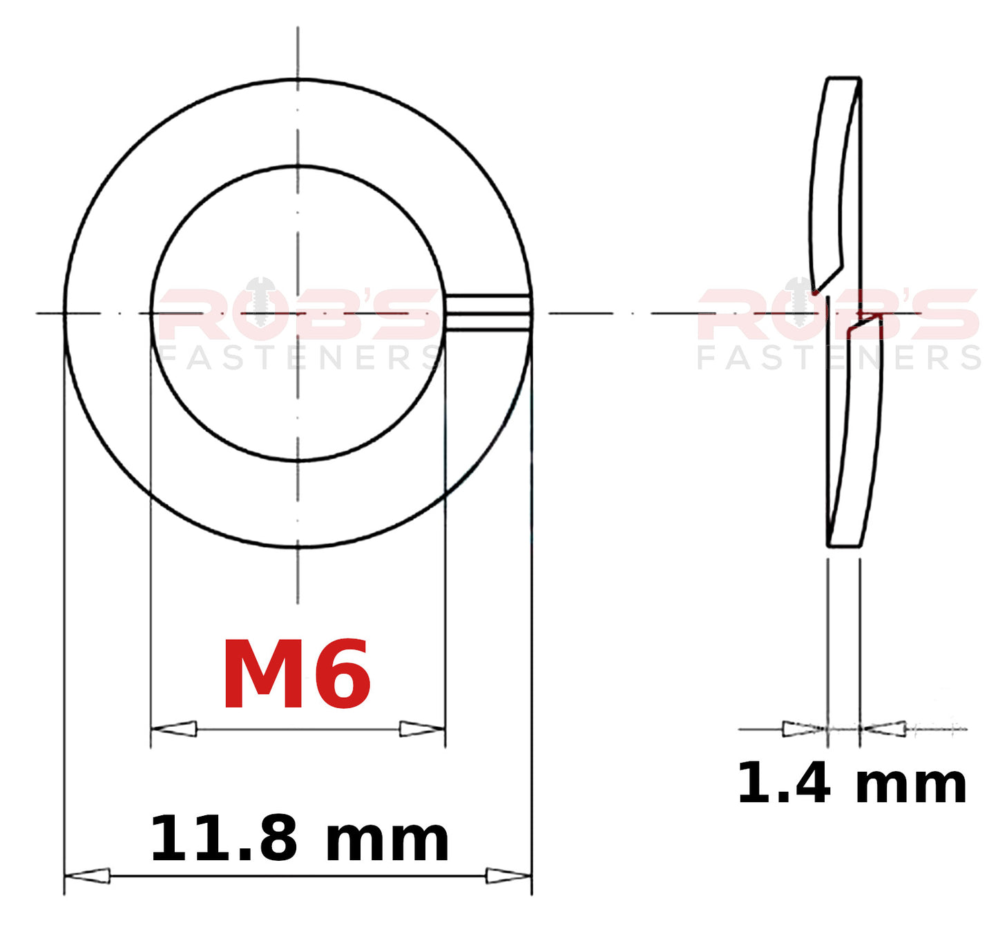 M6 Spring Washers Rectangular Lock Zinc Plated DIN 127