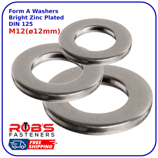 Washers Form A Stainless Steel Flat A2 DIN 125 Anti-Corrosion Round Washer M12