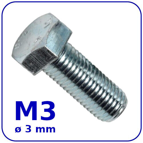 M3 (ø 3 mm) HEX HEAD SETSCREWS FULLY THREADED