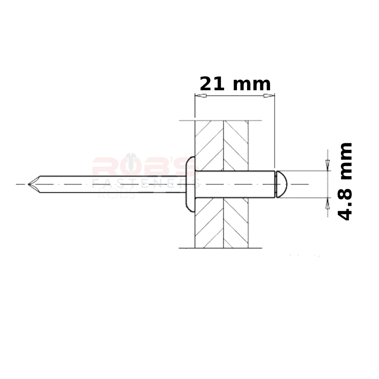 Pop Rivets 4.8mm Rivet Aluminium Head Steel Mandrel Dome Head Blind Standard