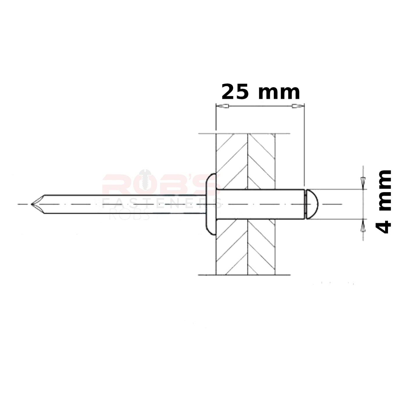 Pop Rivets 4mm Rivet Aluminium Head Steel Mandrel Dome Head Blind Standard