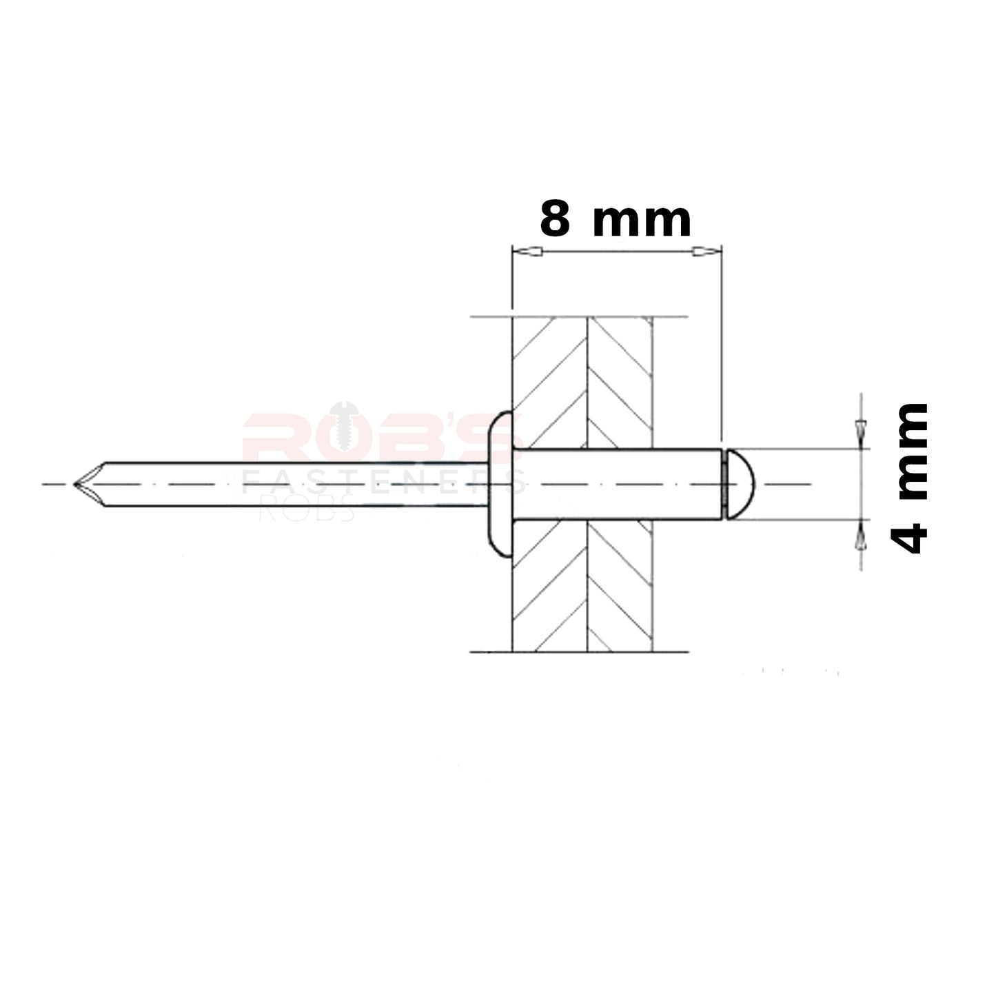 Pop Rivets 4mm Rivet Aluminium Head Steel Mandrel Dome Head Blind Standard