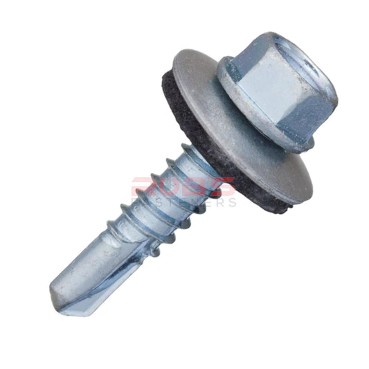 SELF DRILLING ROOFING SCREWS WITH EPDM WASHER BRIGHT ZINC PLATED BZP