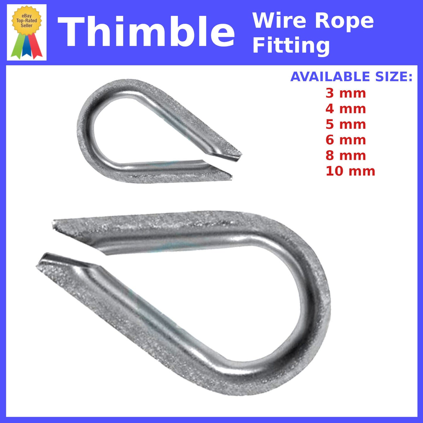 WIRE ROPE FITTINGS CABLE CLAMP CLIPS GRIPS 3mm 4mm 5mm 6mm 8mm 10mm THIMBLE
