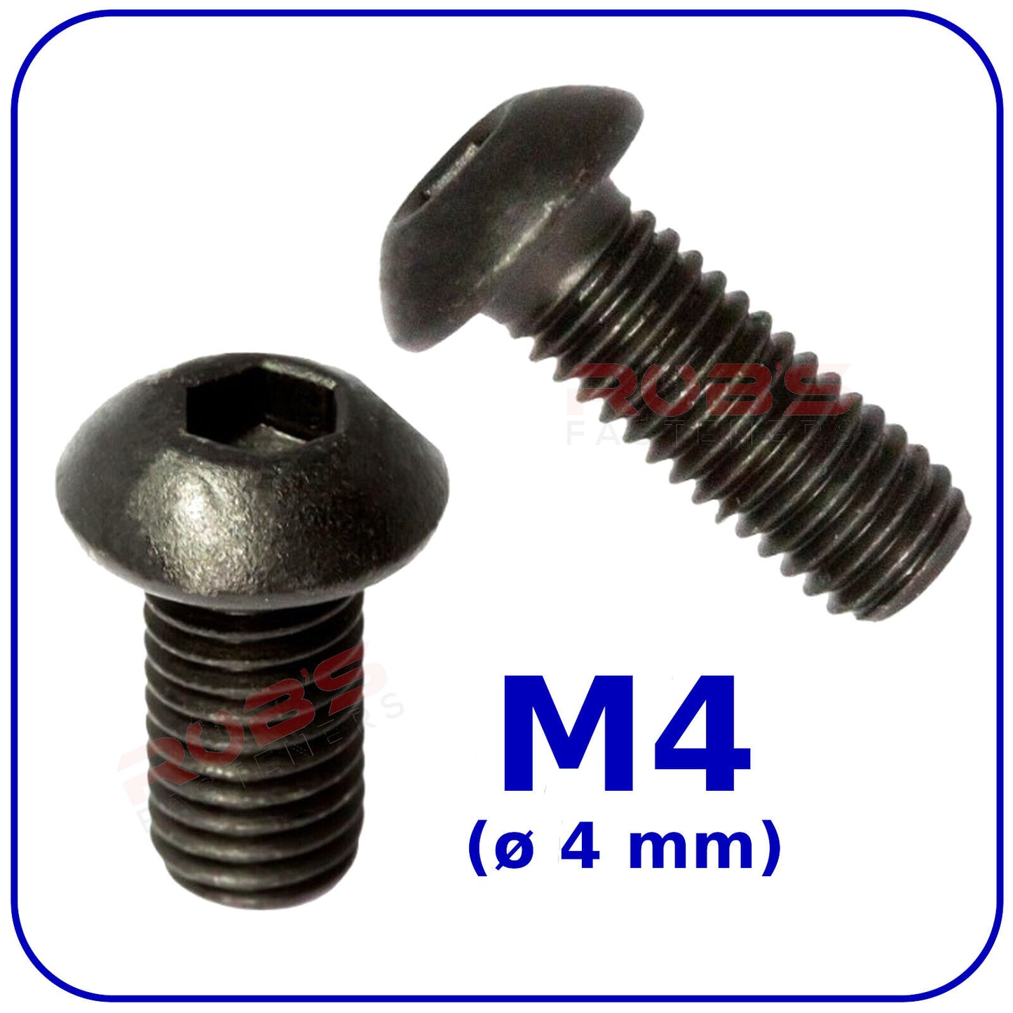 Button Head Allen Bolts M4 (ø 4mm ) Machine Screws Black High Tensile 10.9 Screw