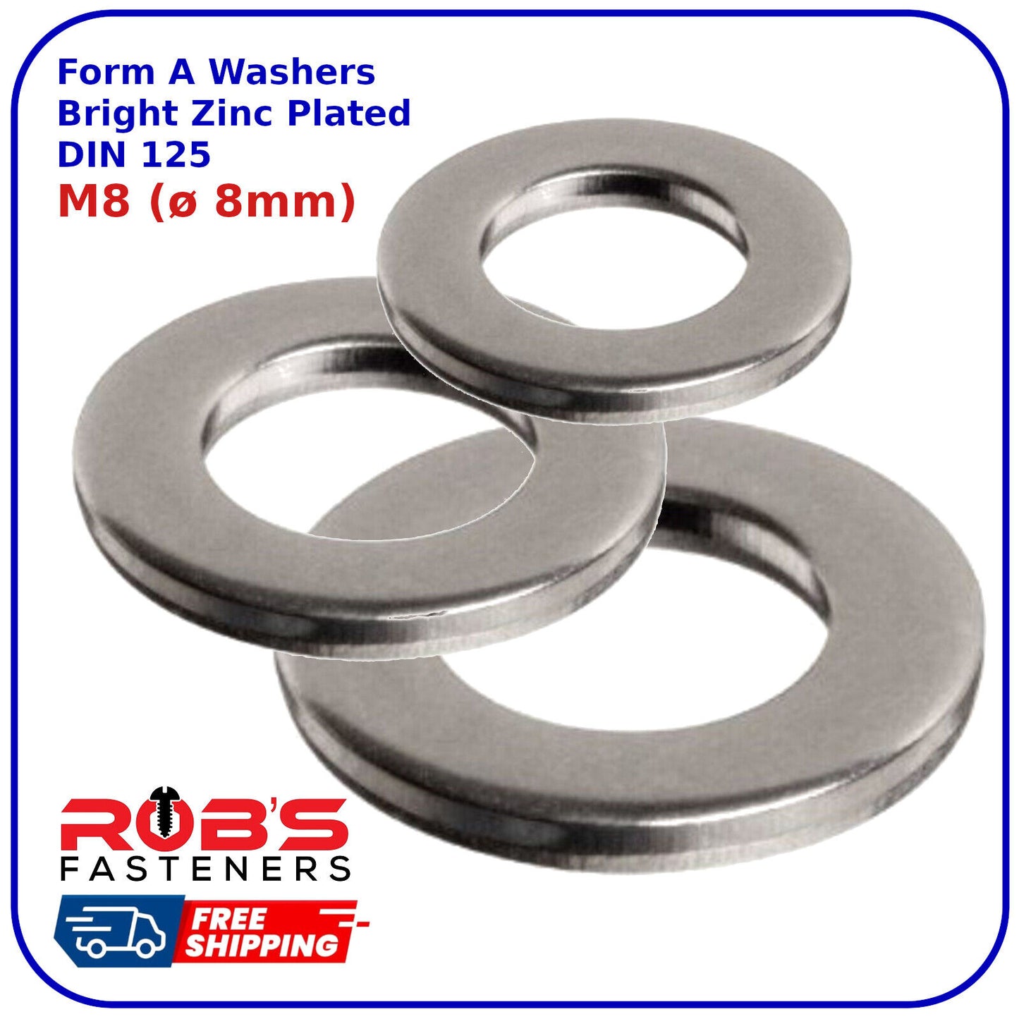 Washers Form A Stainless Steel Flat A2 DIN 125 Anti-Corrosion Round Washer M8